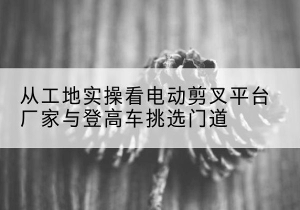 河东电动剪叉升降平台厂家-从工地实操看电动剪叉平台厂家与登高车挑选门道